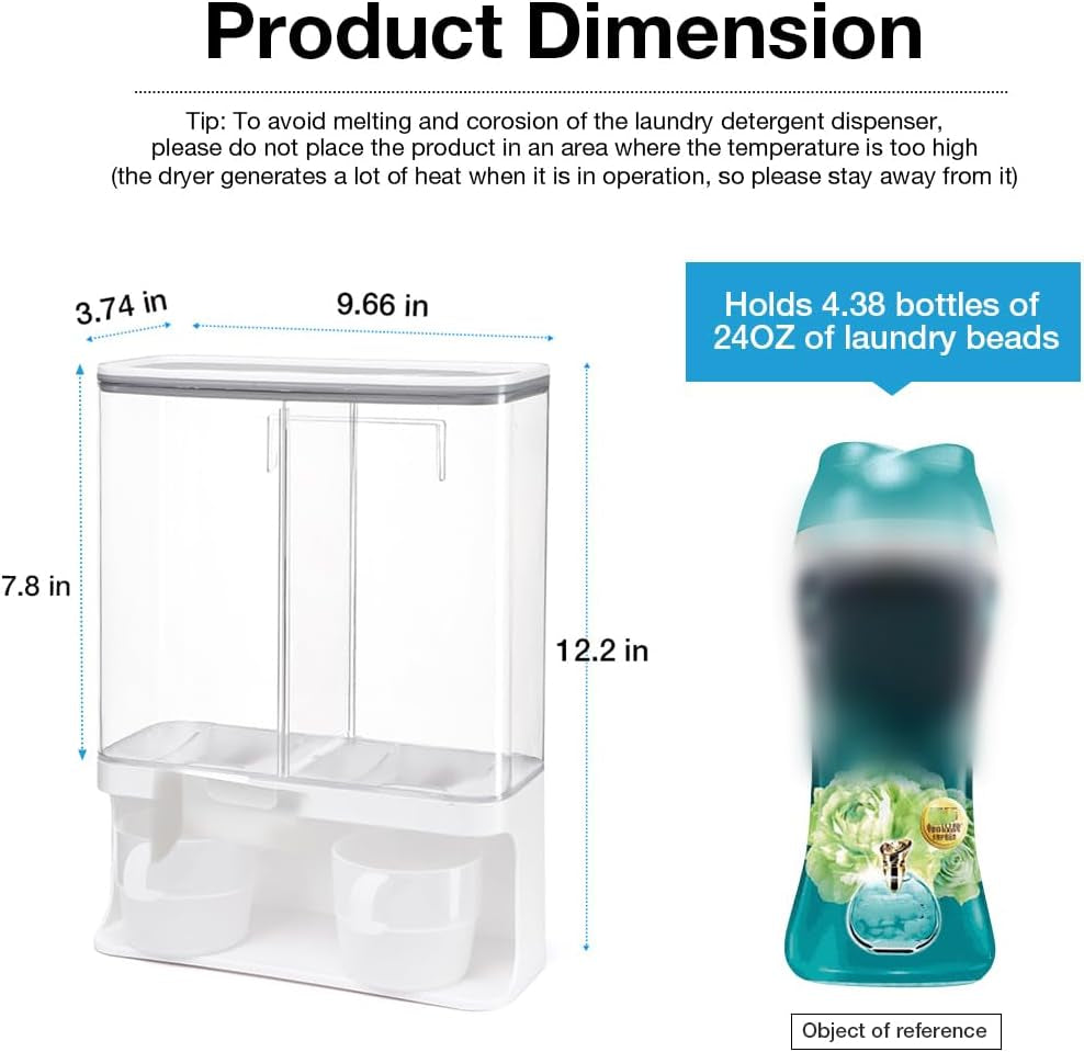 Laundry Beads Dispenser -Laundry Detergent Dispenser, Easy Access to Scented Beads, Laundry Room Organization Suitable for Laundry Beads , Laundry Powder, Rice (BPA Free )