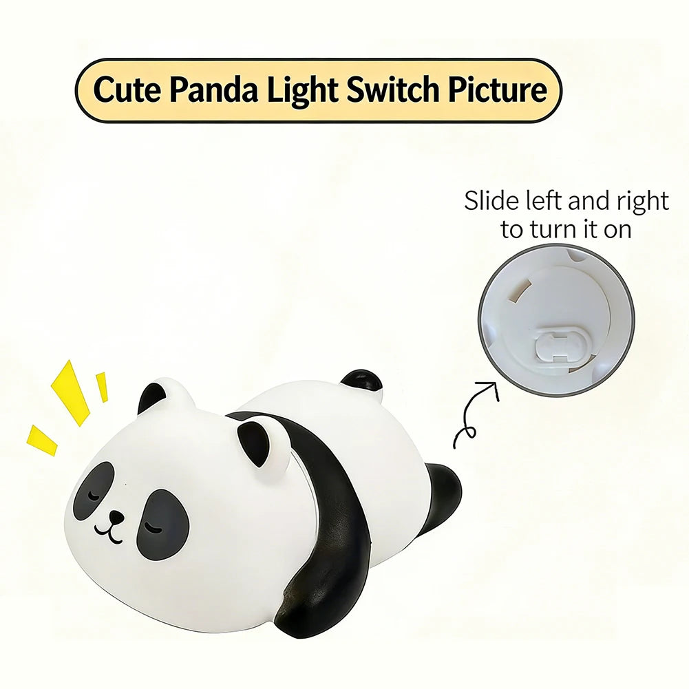 Panda Night Light for Kids Safe Non BPA Squishies Silicone Material Baby Nurserys Room Decor