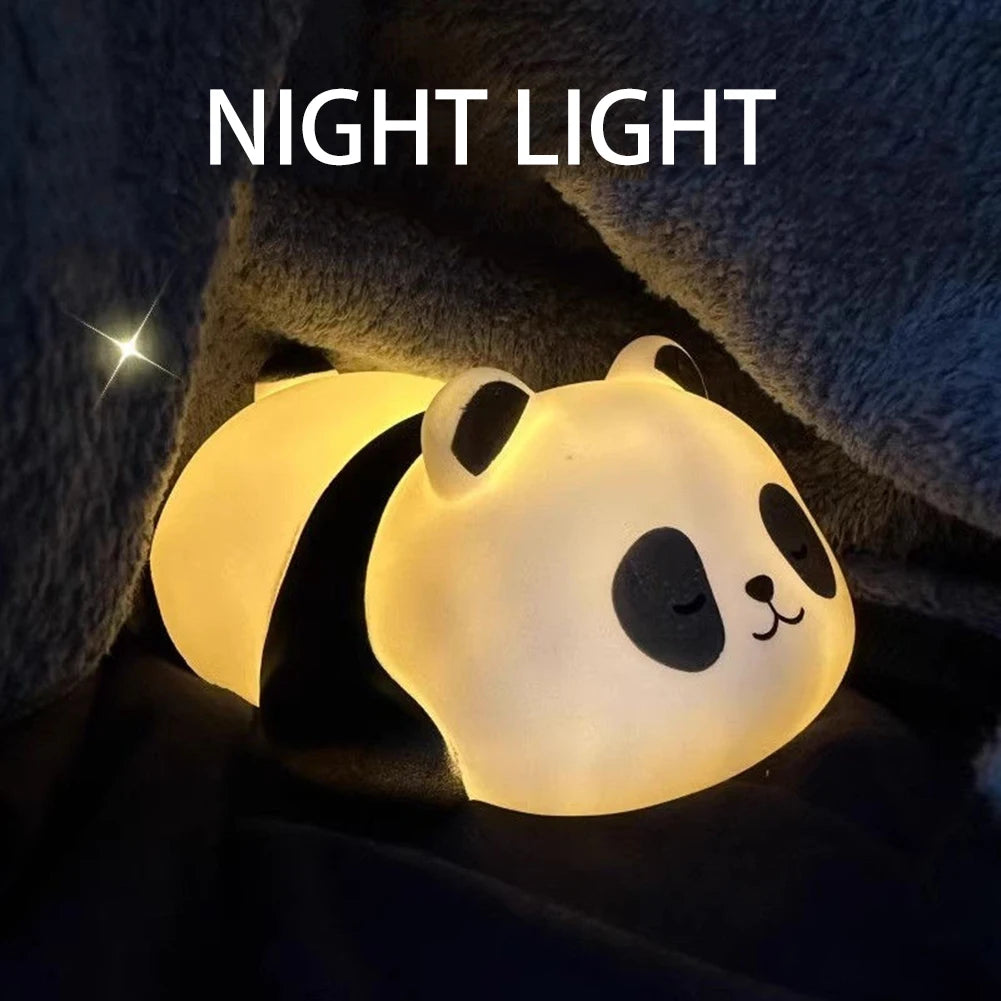 Panda Night Light for Kids Safe Non BPA Squishies Silicone Material Baby Nurserys Room Decor